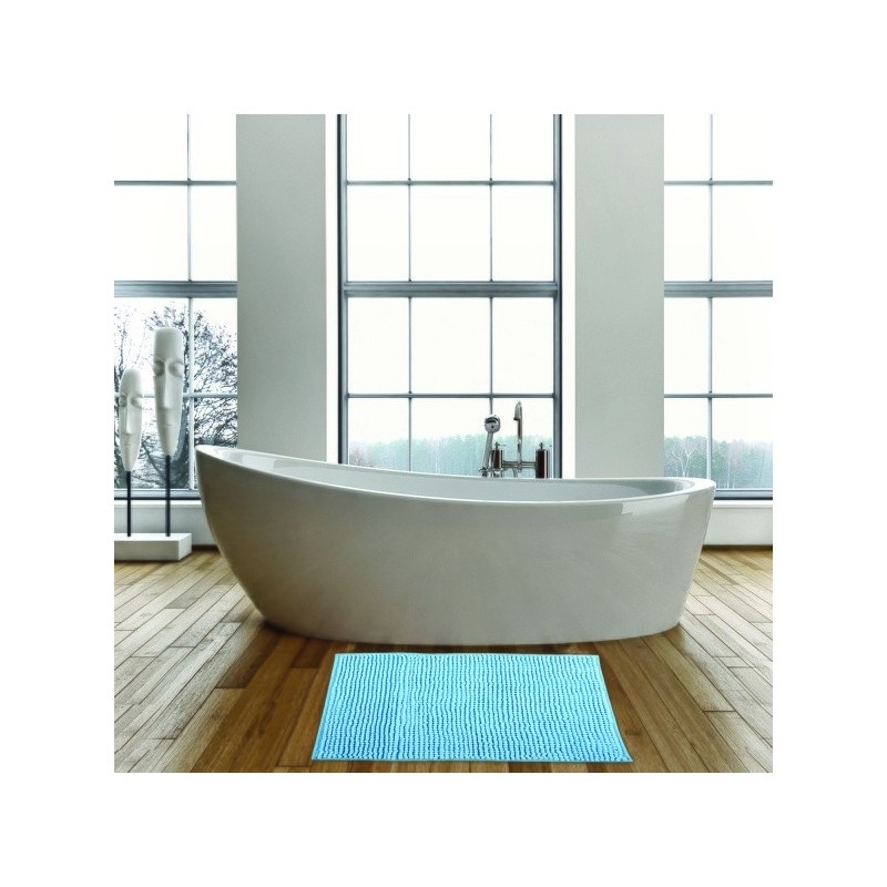 Tapis de bain Microfibre CHENILLE 40x60cm Bleu Ciel MSV MSV