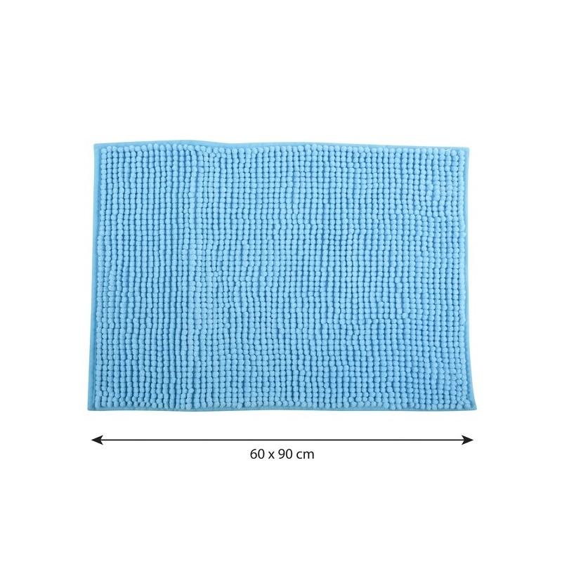 MSV Alfombra de Baño Microfibra CHENILLE 60x90cm Azul Claro MSV