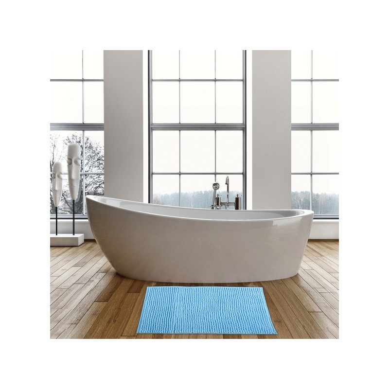 MSV Badematte CHENILLE Mikrofaser 60x90cm Hellblau MSV