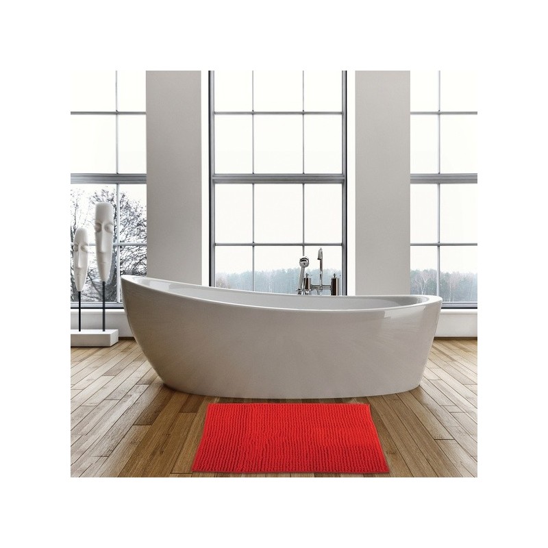 MSV Badematte CHENILLE Mikrofaser 60x90cm Rot MSV