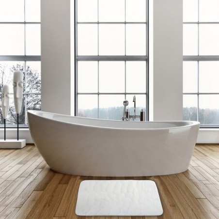 MSV Tappetino da bagno PEBBLE microfibra 40x60cm Bianco MSV