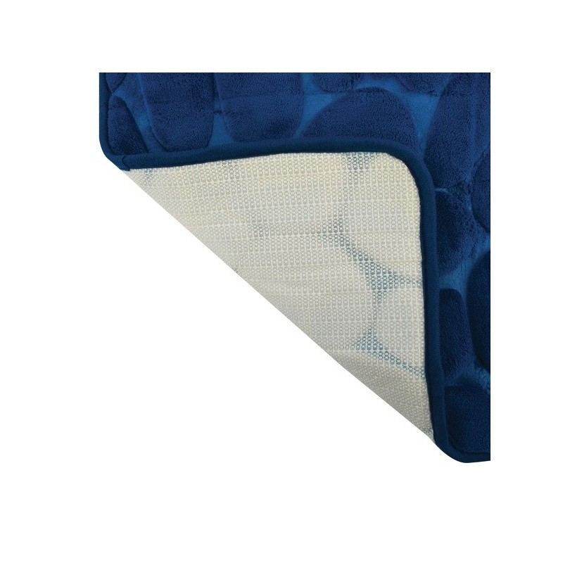 MSV Alfombra de Baño Microfibra PEBBLE 40x60cm Azul Oscuro MSV