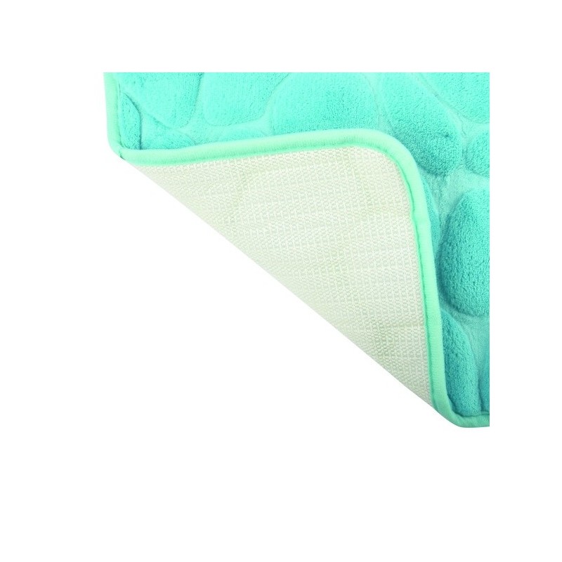 Tapis de bain Microfibre PEBBLE 40x60cm Bleu Turquoise MSV MSV