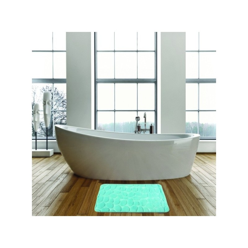 Tapis de bain Microfibre PEBBLE 40x60cm Bleu Turquoise MSV MSV