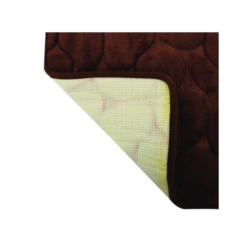 Tapis de bain Microfibre PEBBLE 40x60cm Marron Chocolat MSV MSV