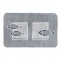 Tapis de bain Polyester ANDROS 55x65cm motif poisson Gris Spirella Spirella