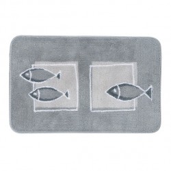 Spirella Bathroom mat ANDROS Polyester 55x65cm Fish Pattern Gray Spirella
