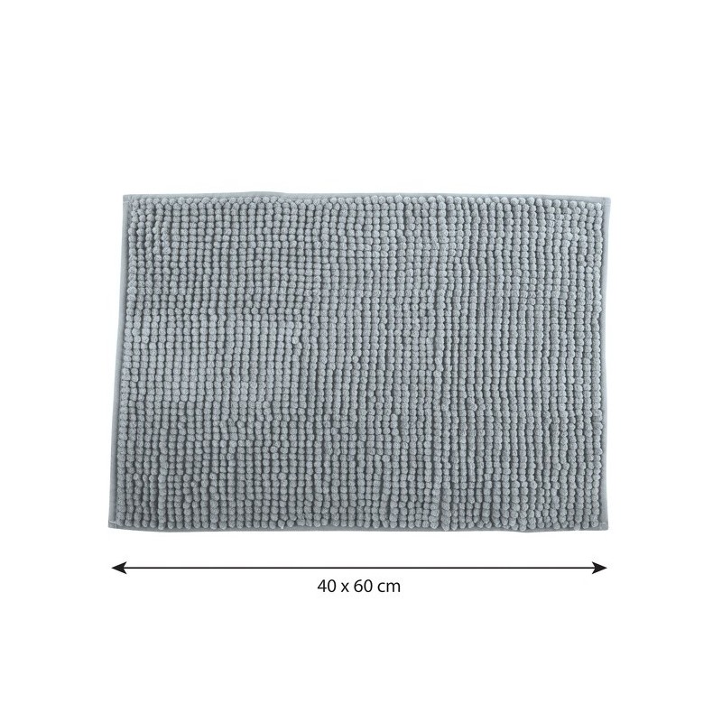 Tapis de bain Microfibre CHENILLE 40X60cm Gris clair MSV MSV