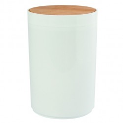 MSV Pattumiera da bagno manuale PP e bambù OSLO 5L bianco MSV