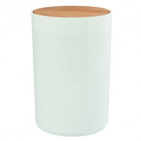 MSV Pattumiera da bagno manuale PP e bambù OSLO 5L bianco MSV