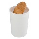 Poubelle PP & Bambou OSLO 5L Blanc MSV MSV