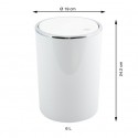 MSV Cubo de basura basculante Polipropileno KAMAKA 6L Blanco MSV