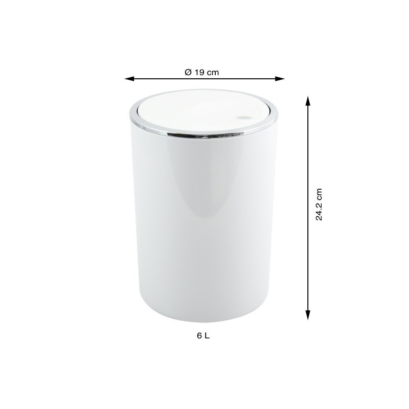 MSV Pattumiera da bagno manuale PP KAMAKA 6L Bianco MSV
