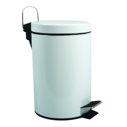 MSV Pedal Bin Stainless Steel 3L White