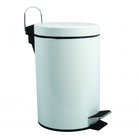 MSV Cubo de pedal Acero Inoxidable 3L Blanco MSV