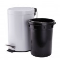 MSV Pattumiera da bagno a pedale in acciaio inox 3L bianco MSV