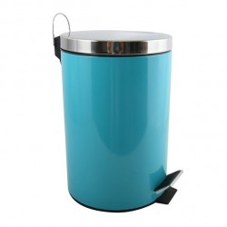 MSV Poubelle à pédale Inox 12L Bleu