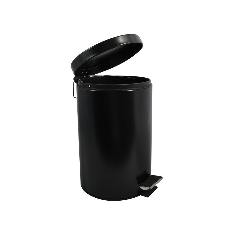 MSV Pattumiera a Pedale in acciaio inox  12L nera MSV