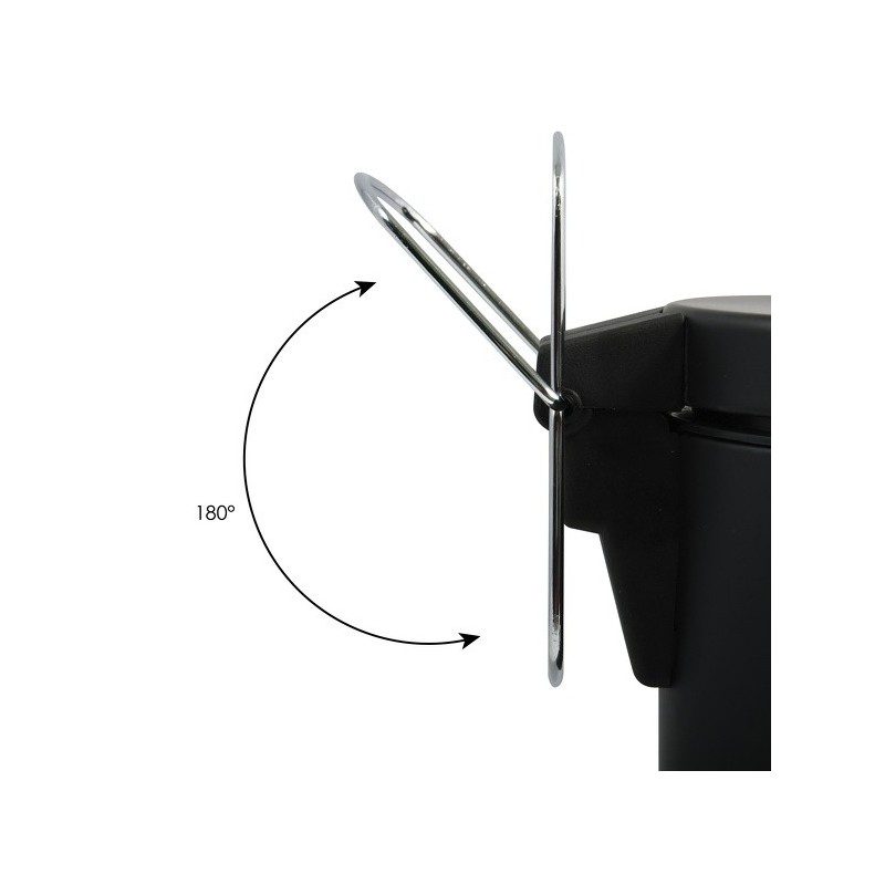 MSV Pedal bin Stainless Steel  12L Black MSV