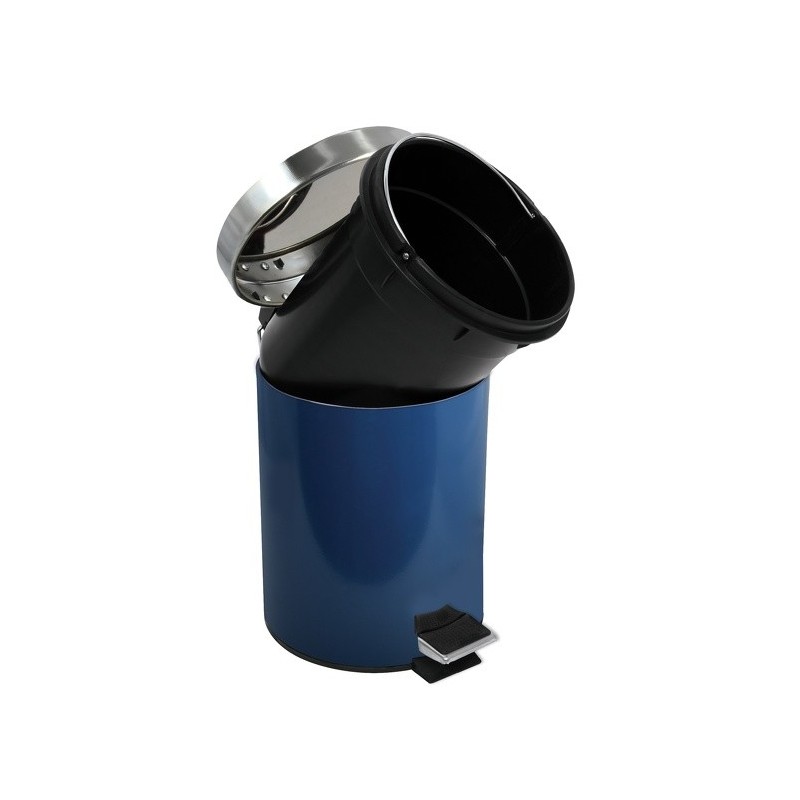 MSV Pattumiera da bagno a pedale in acciaio inox 3L blu MSV