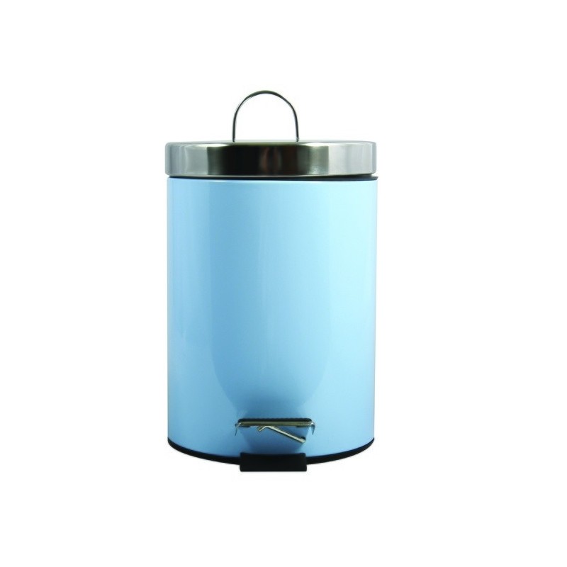 Poubelle à pédale Inox 3L Bleu Pastel MSV MSV