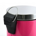 MSV Pattumiera da bagno a pedale in acciaio inox 3L Fucsia MSV