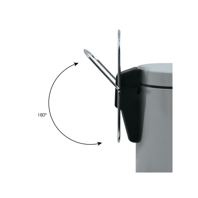 MSV Pattumiera da bagno a pedale in acciaio inox 3L grigio chiaro MSV