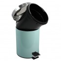 MSV Pattumiera da bagno a pedale in acciaio inox 3L verde pastello MSV