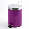 Poubelle à pédale Inox 3L Violet MSV MSV