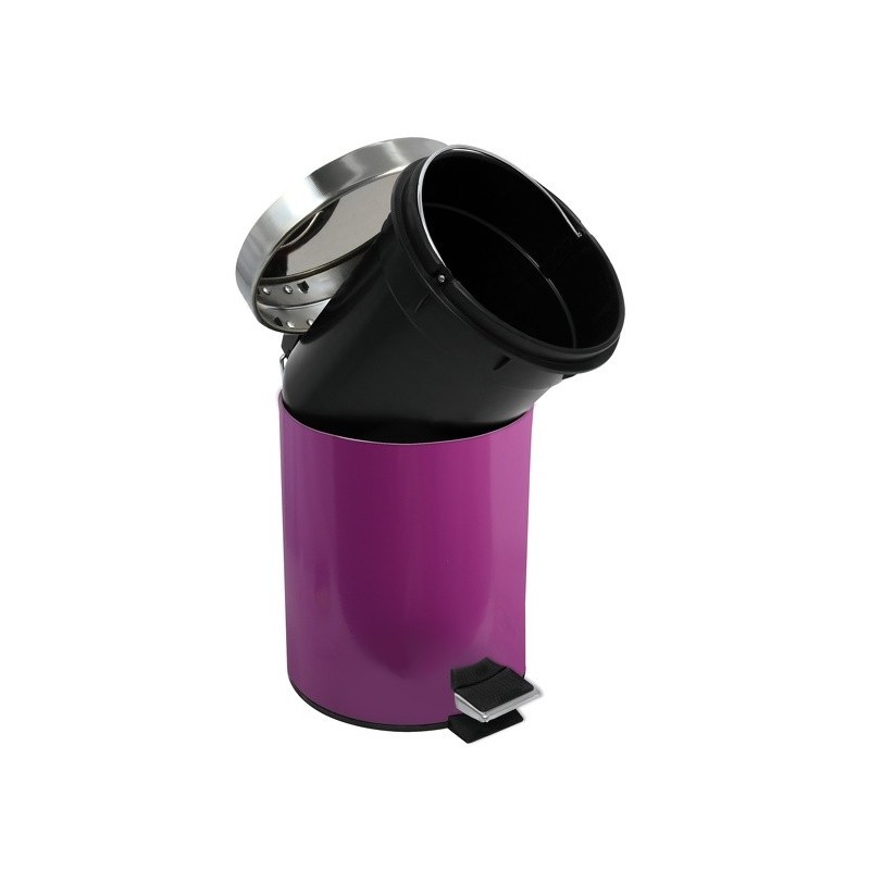 Poubelle à pédale Inox 3L Violet MSV MSV