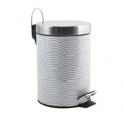 MSV Badezimmer Treteimer Edelstahl 3L Wave Grey