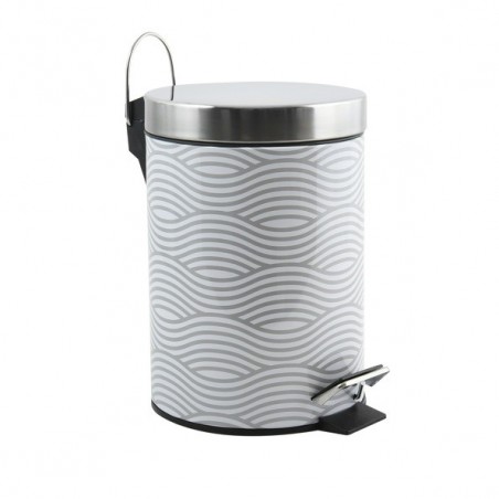 Poubelle à pédale Inox 3L Wave Gris MSV MSV