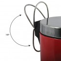 MSV Pattumiera da bagno a pedale in acciaio inox 5L Rosso MSV