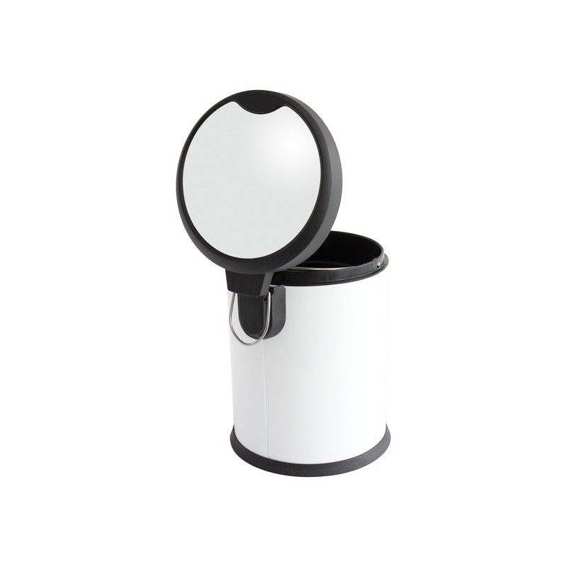 MSV Pattumiera da bagno a pedale in acciaio inox 5L bianco MSV