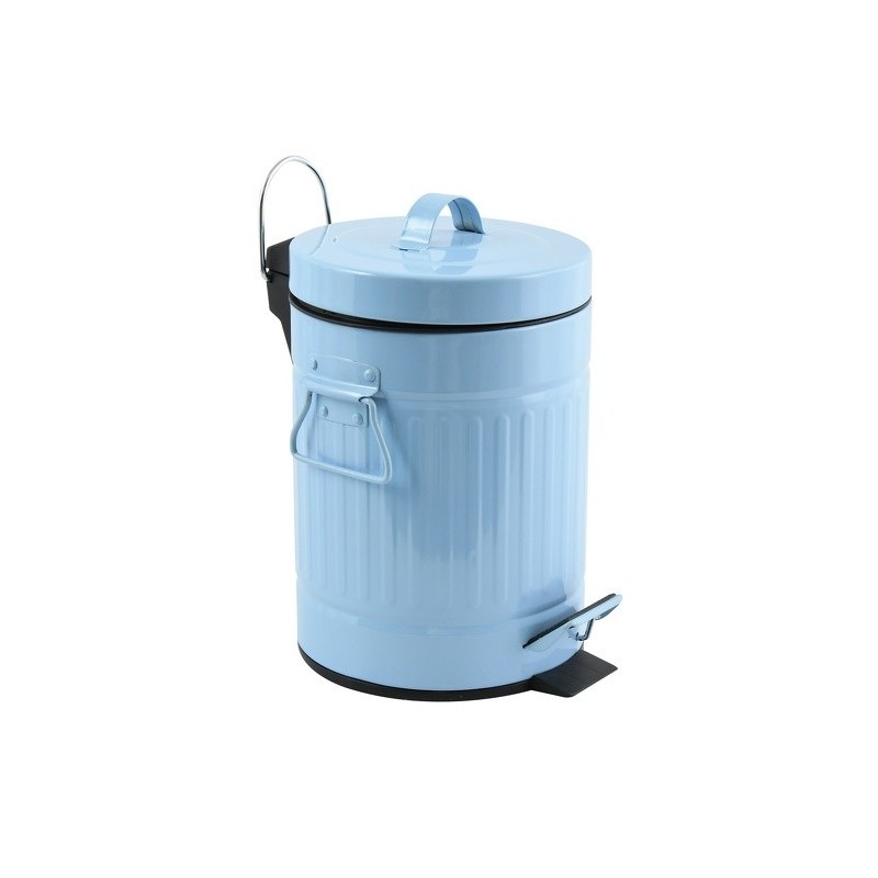 MSV Pattumiera da bagno a pedale in acciaio 3L HABANA Blu pastello MSV