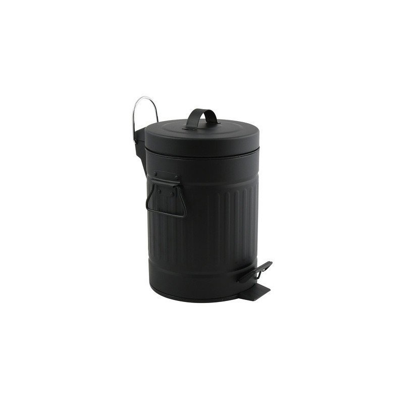 Cubo basura para el baño negro y dorado 3l