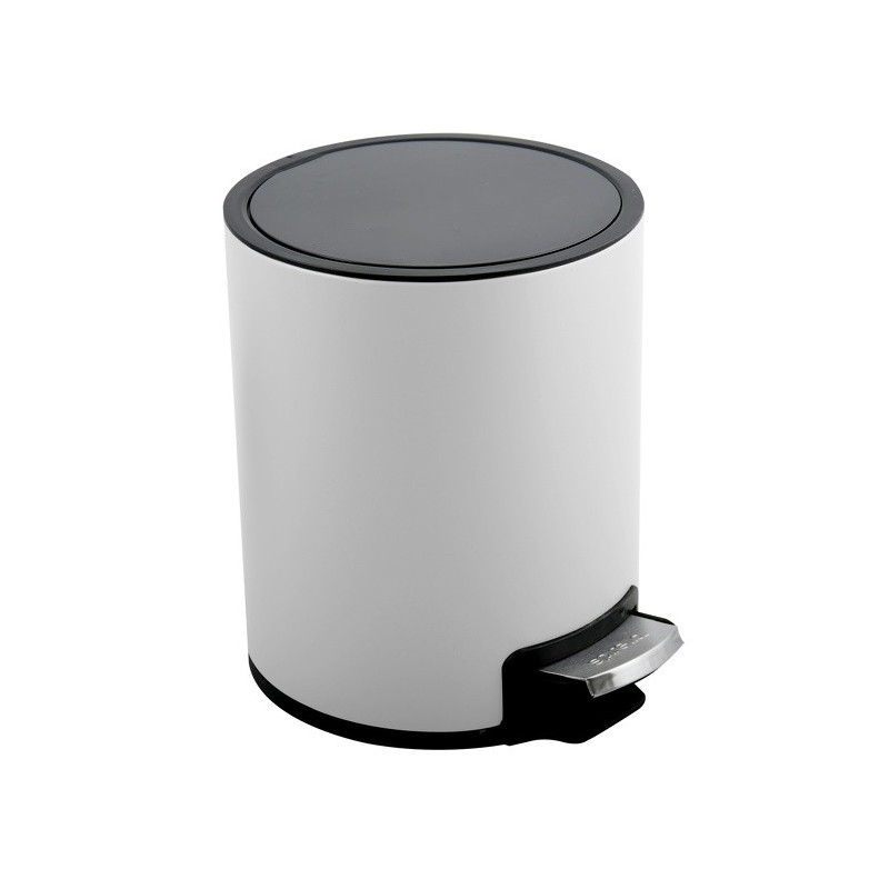 Spirella Pattumiera da bagno a pedale Acciaio Inox RIKU 3L Bianco Opaco Spirella