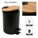 Poubelle à pédale Acier & Bambou ADONIS 3L Noir Spirella Spirella