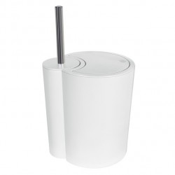 Spirella Pedal Bin & Broom Holder PP 6L SUN & MOON White Spirella