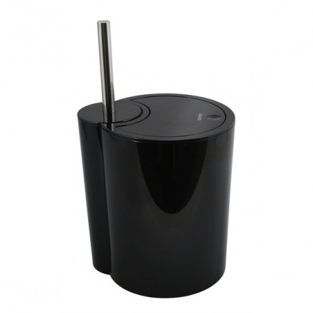 Spirella Basura & sostenedor de la escoba  Polipropileno 6L SUN & MOON Negro Spirella
