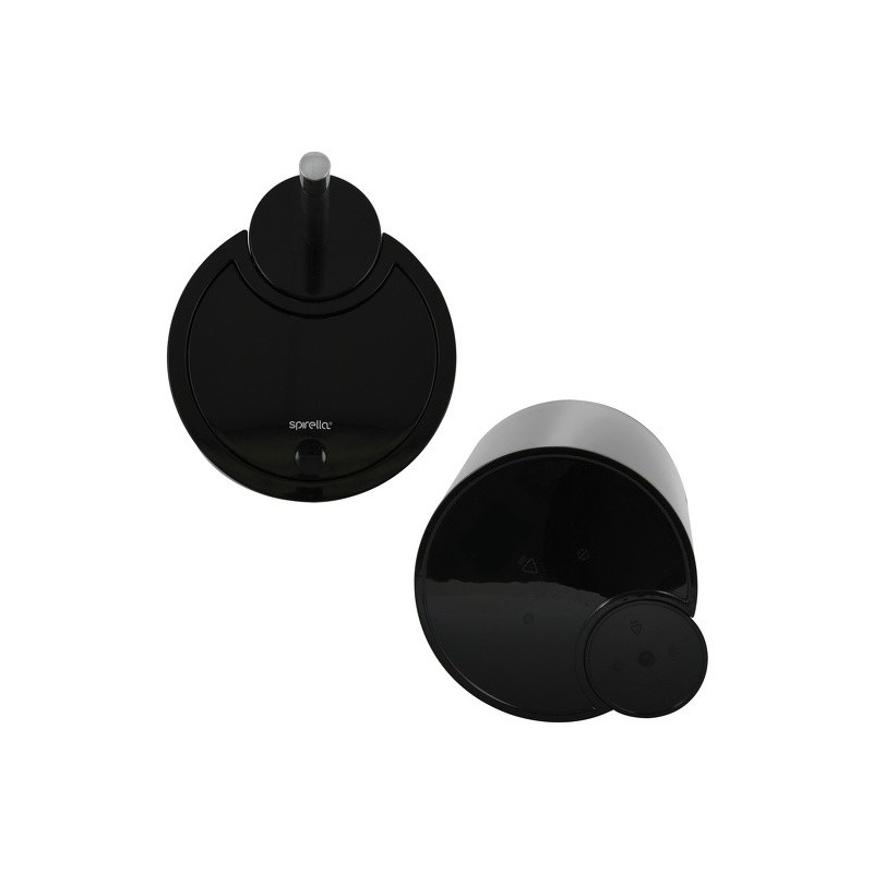 Spirella Pedal Bin & Broom Holder PP 6L SUN & MOON Black Spirella