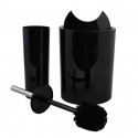 Poubelle à bascule & brosse wc PP 6L SUN & MOON Noir Spirella Spirella