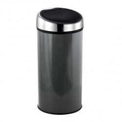 MSV Poubelle Touch Inox 30L Gris Anthracite