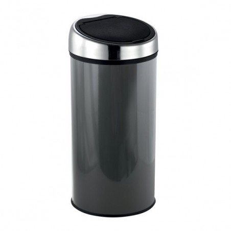 MSV Papelera de apertura tactil Acero Inoxidable 30L Gris MSV