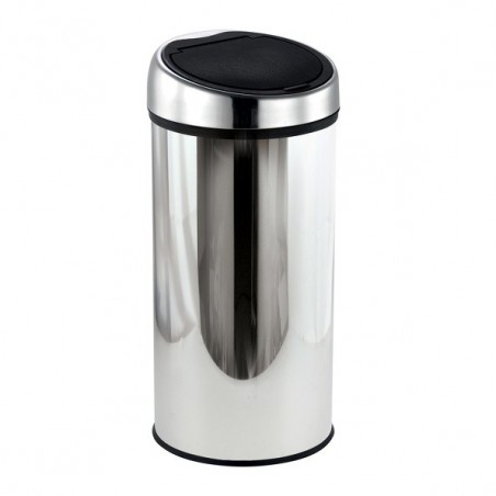 MSV Papelera de apertura tactil Acero Inoxidable 30L Gris MSV