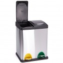 Stainless steel selective sorting pedal bin, 2 x 8L MSV bins MSV