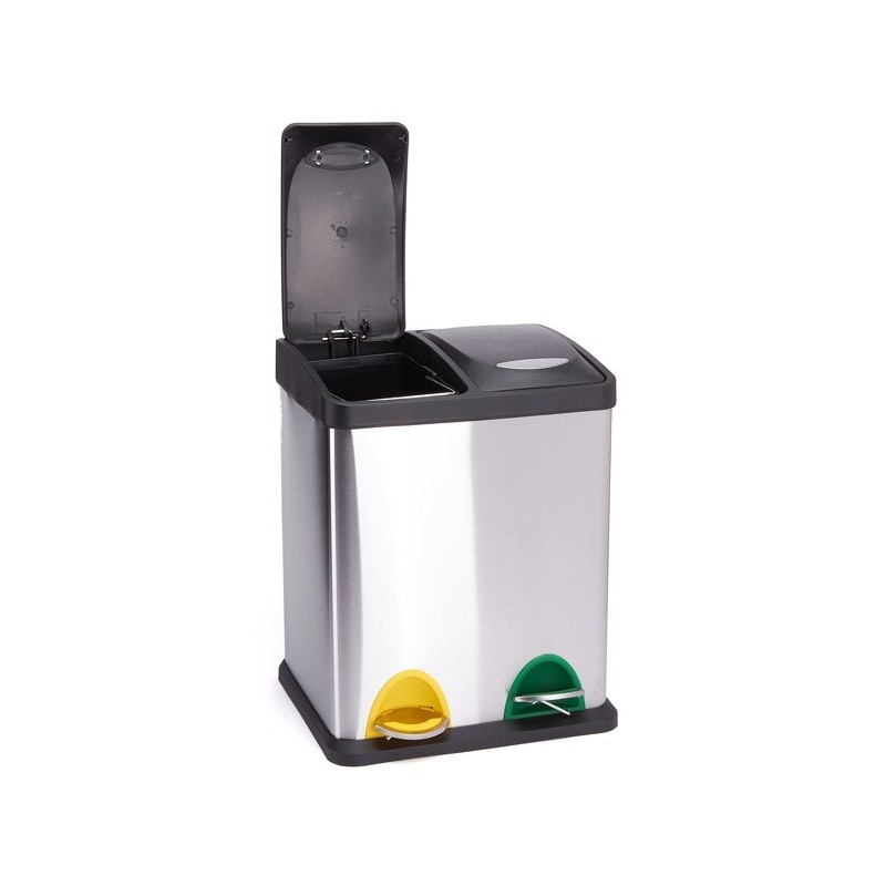 Poubelle à pédale Tri sélectif Inox 2 bacs 8L MSV MSV