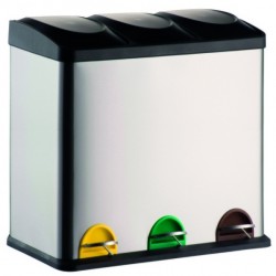 MSV Papelera Clasificación selectiva Acero Inoxidable 3x20L Acero MSV