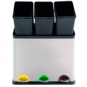 MSV Pedal waste bin Tri Sélectif Inox 3x20L MSV