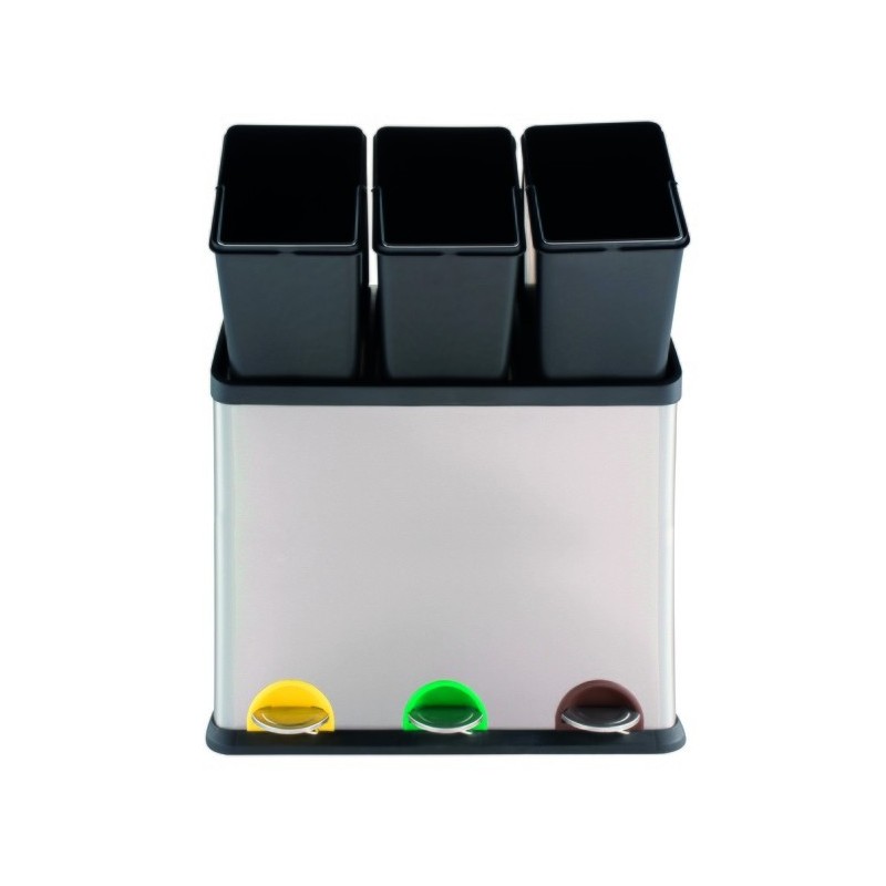 Poubelle à pédale Tri Sélectif Inox 3x20L MSV MSV